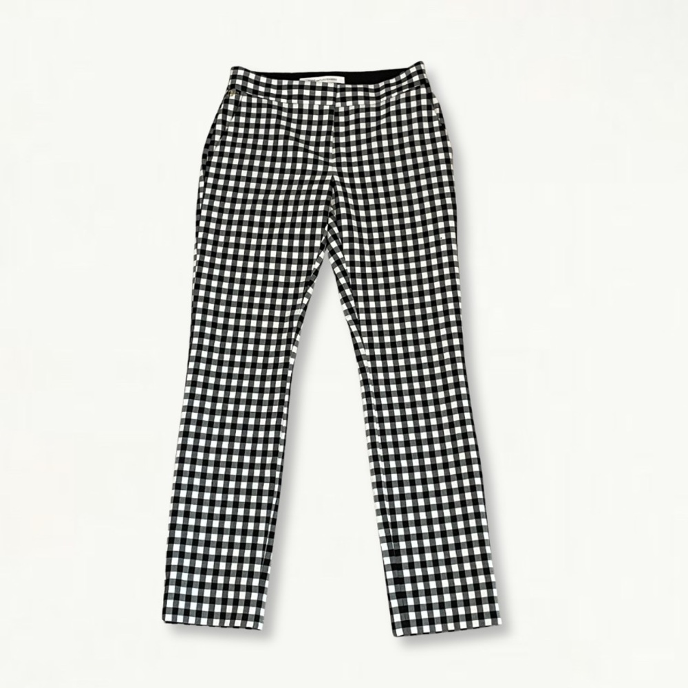 NWOT Diane von Furstenberg Genesis Gingham Pants Women’s Size 0 - Picture 9 of 15